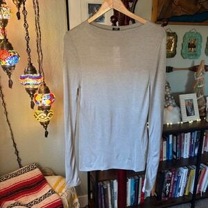 NWT J.Crew Collection Layering Tee Wool Viscose Blend Neutral Size L